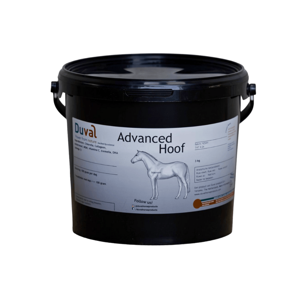 Duval Advanced Hoof emmer supplement voor sterke hoeven bij paarden.