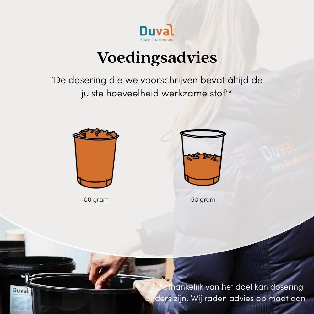 Duval voedingsadvies voor paarden: richtlijnen voor dosering en ondersteuning